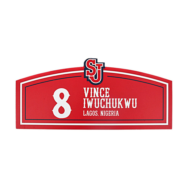 Vince Iwuchuku St. John's University Lockeroom Nameplate