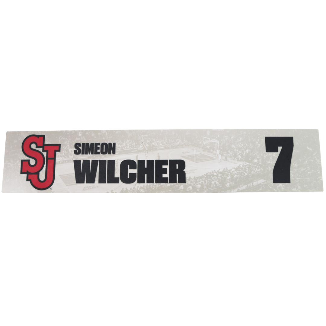 Simeon Wilcher St. John's University 2024-2025 Lockeroom Nameplate