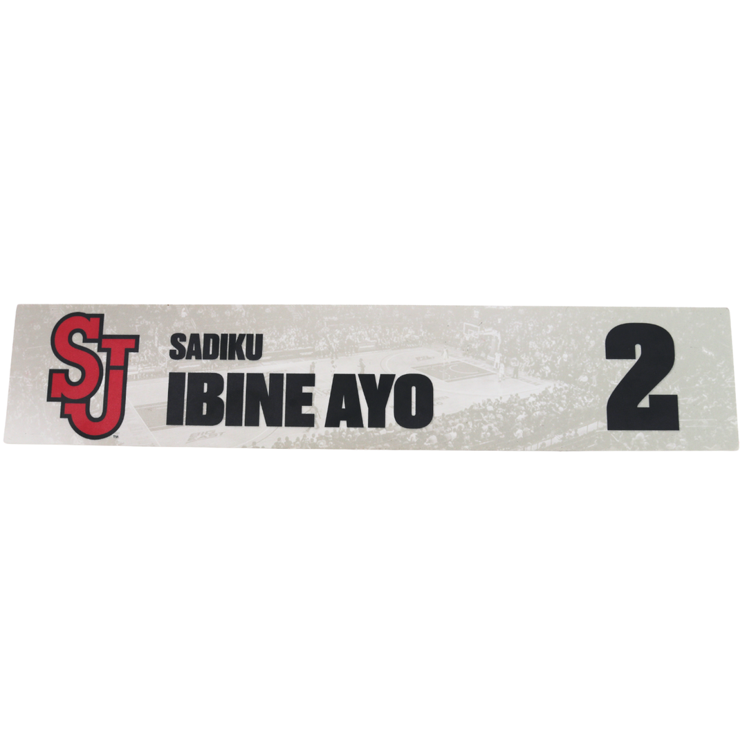 Sadiku Ibineayo St. John's University 2024-2025 Lockeroom Nameplate