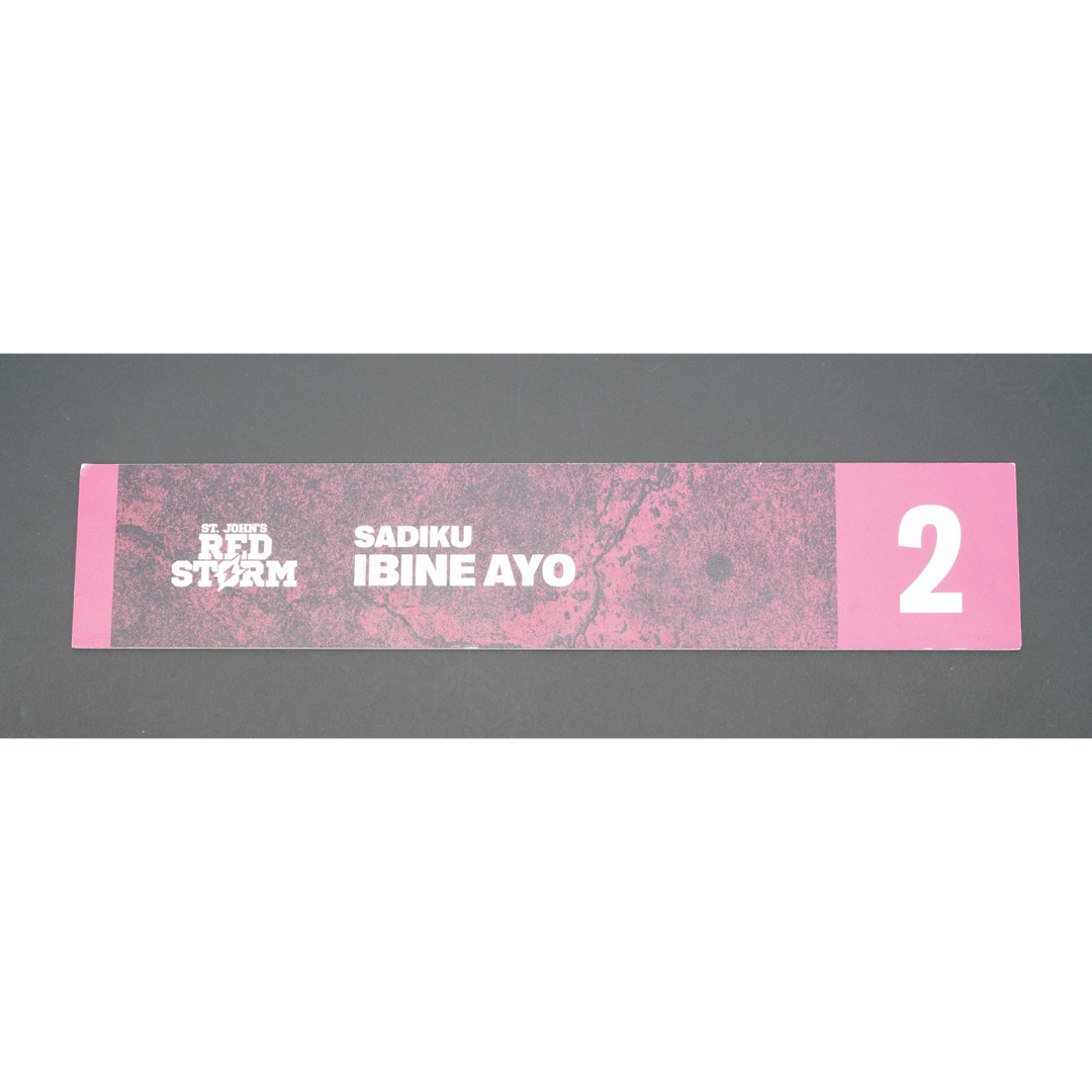 Sadiku Ibine Ayo #2 St. John's Red Storm 2025-2026 Lockeroom Nameplate