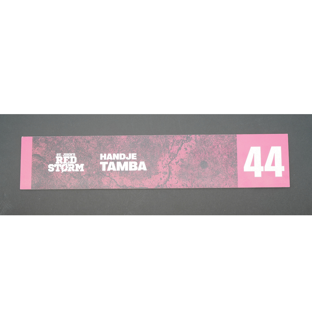 Handje Tamba #44 St. John's Red Storm 2025-2026 Lockeroom Nameplate