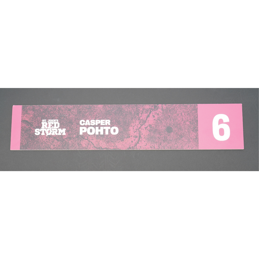 Casper Pohto #6 St. John's Red Storm 2025-2026 Lockeroom Nameplate
