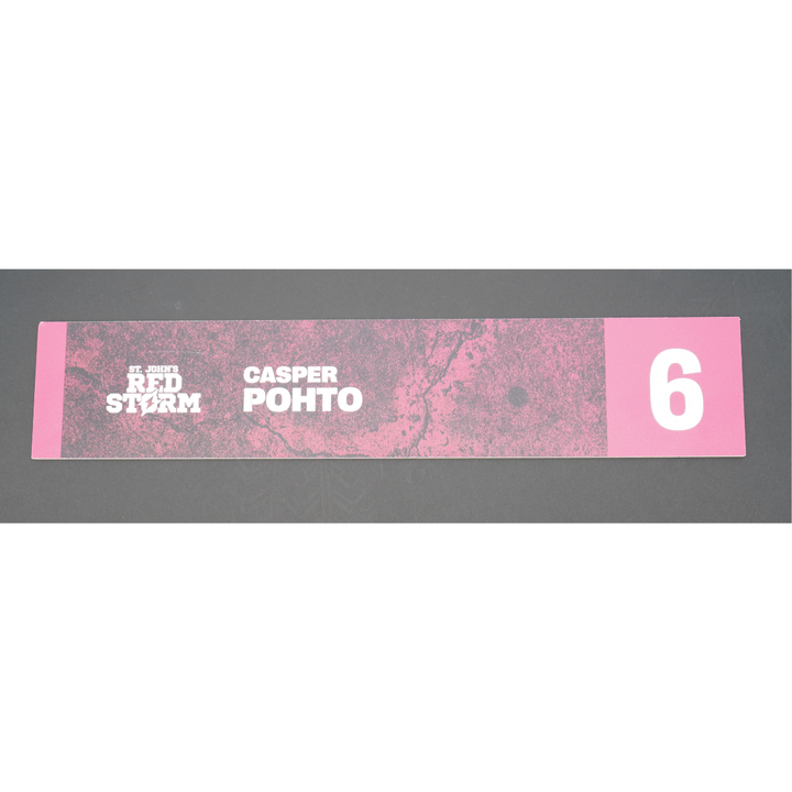 Casper Pohto #6 St. John's Red Storm 2025-2026 Lockeroom Nameplate