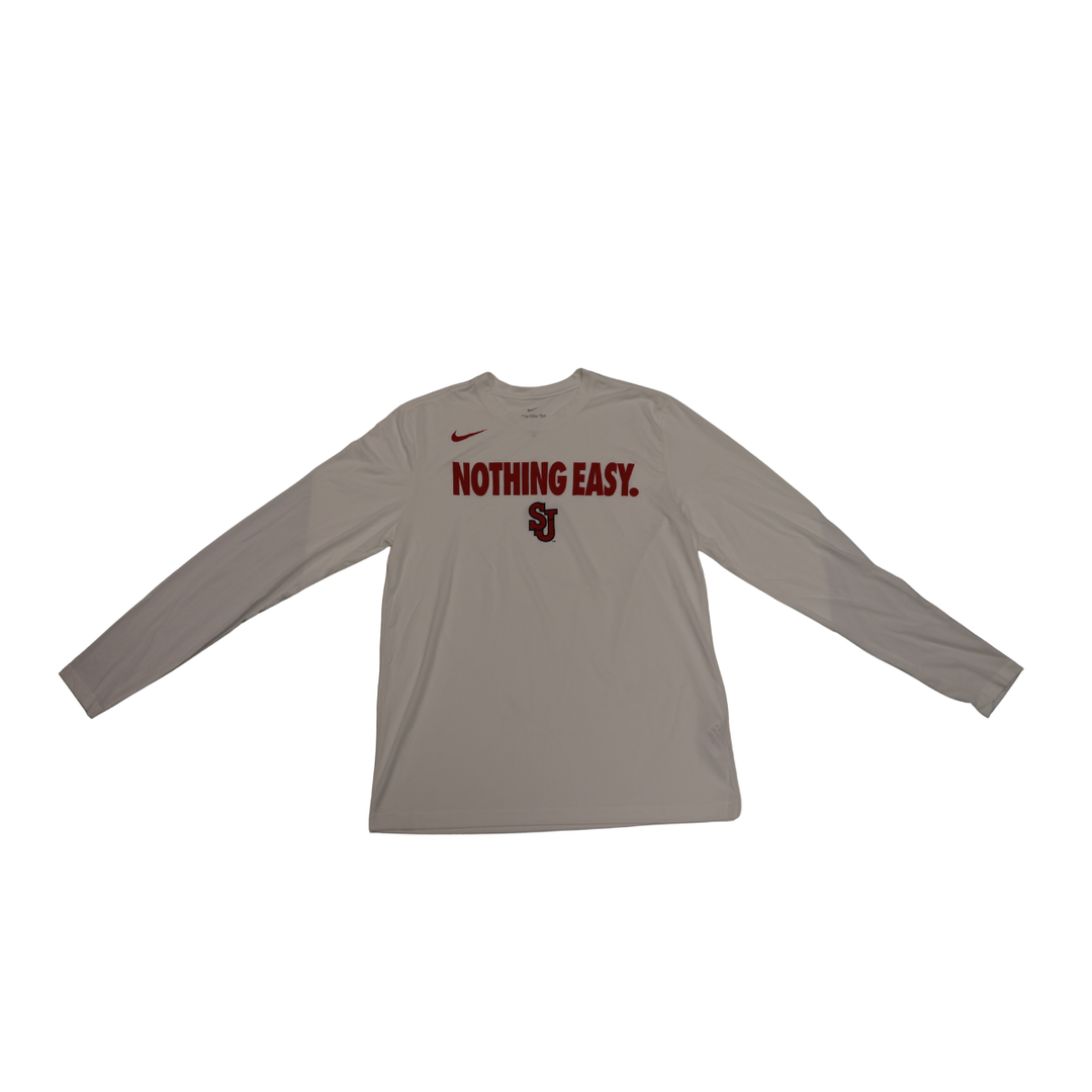 St. John's University Nothing Easy 2025 White Long Sleeve T-Shirt 
