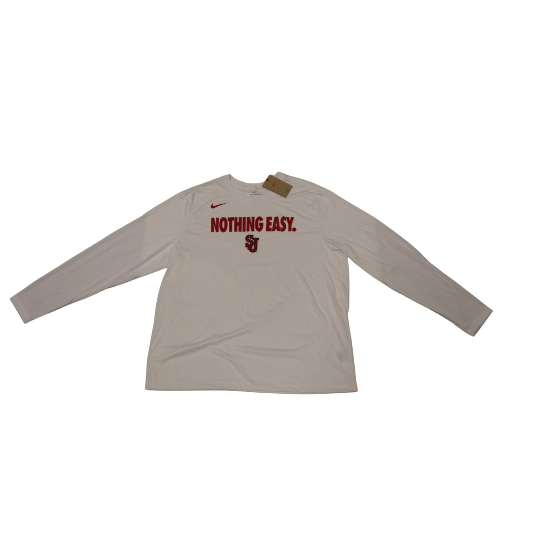 St. John's University Nothing Easy 2025 White Long Sleeve T-Shirt