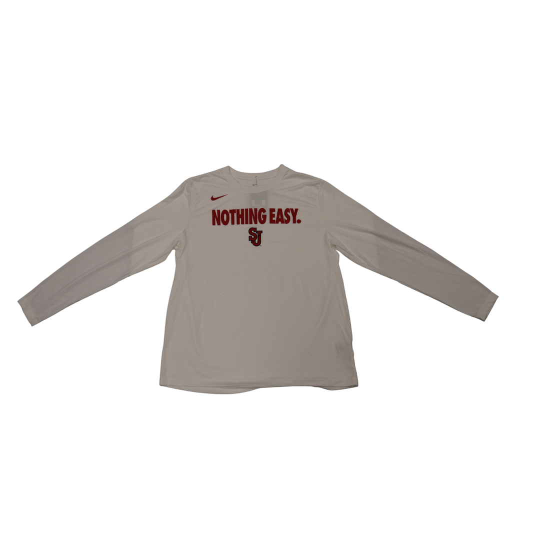 St. John's University Nothing Easy 2025 White Long Sleeve T-Shirt 