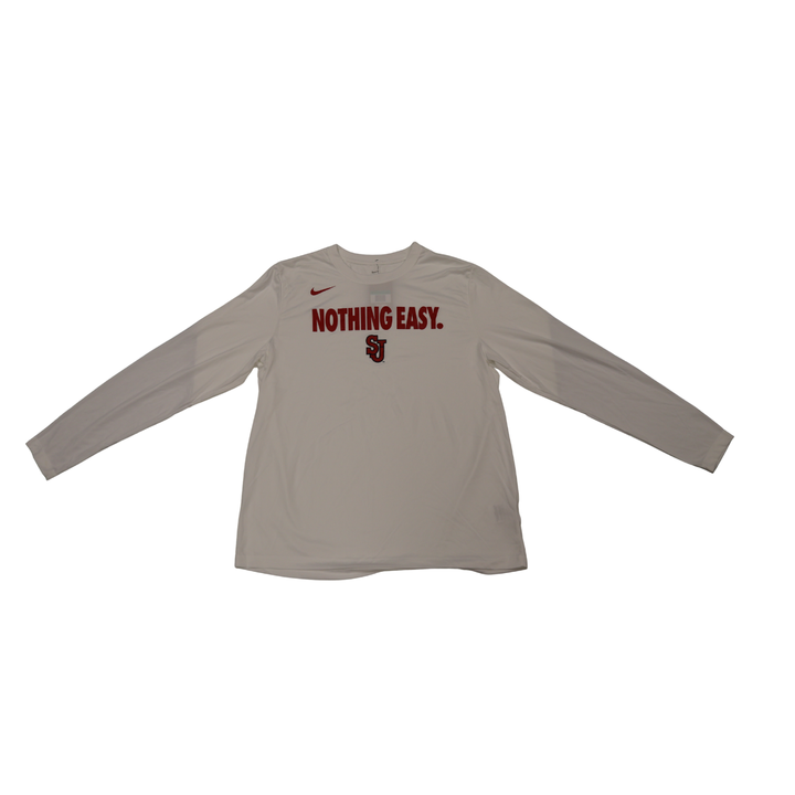 St. John's University Nothing Easy 2025 White Long Sleeve T-Shirt 