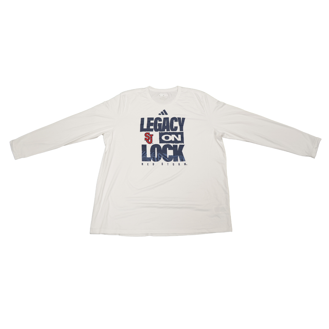 St. John's Red Storm 2025-2026 Game Used Legacy On Lock T-Shirt Handje Tamba #44
