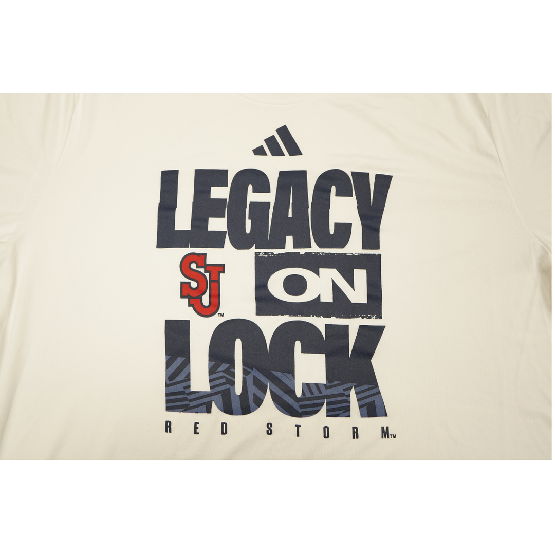 St. John's Red Storm 2025-2026 Game Used Legacy On Lock T-Shirt Handje Tamba #44