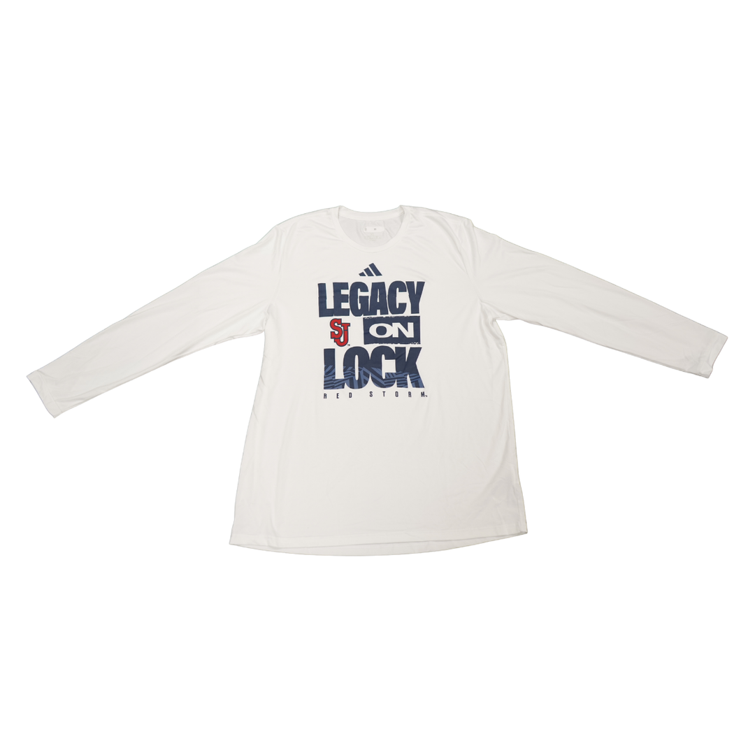 St. John's Red Storm 2025-2026 Game Used Legacy On Lock T-Shirt Irman Suljanovic #22