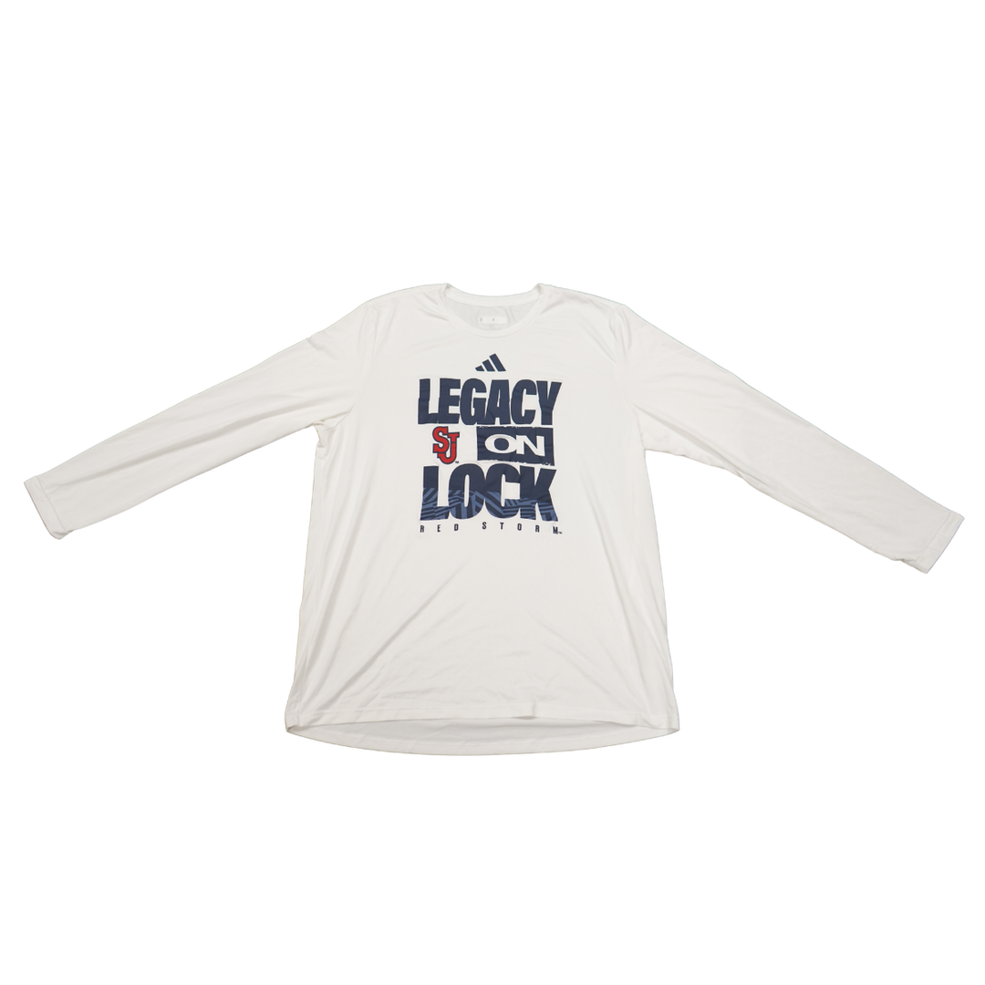 St. John's Red Storm 2025-2026 Game Used Legacy On Lock T-Shirt Sadiku Ibine Ayo #2