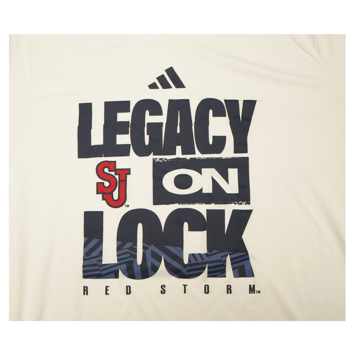 St. John's Red Storm 2025-2026 Game Used Legacy On Lock T-Shirt Joson Sanon #3
