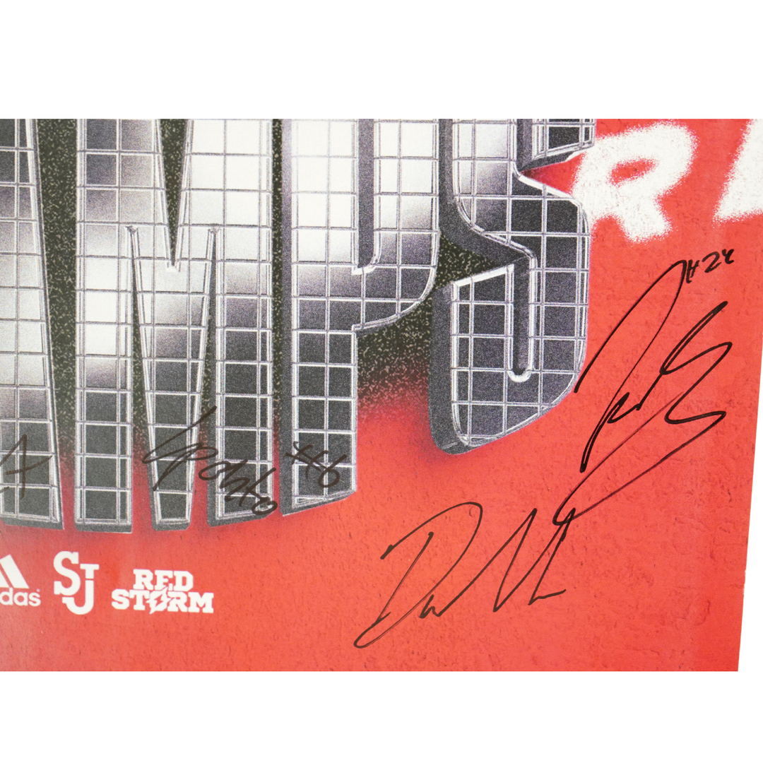 St. John's Team Signed Back2Back Big East Champs 12x19 Poster 15 Autos (CX Auth)