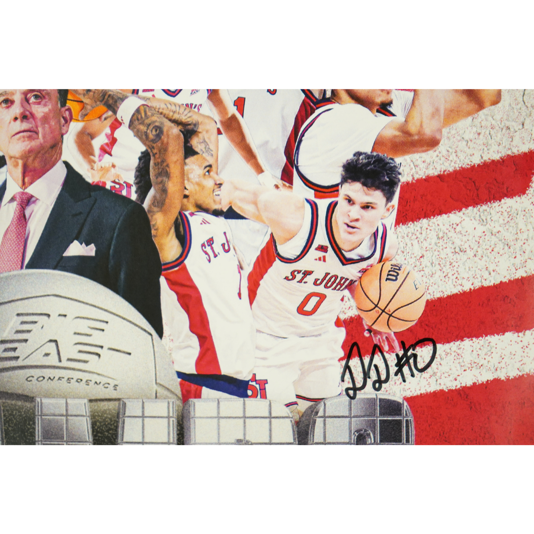 St. John's Team Signed Back2Back Big East Champs 12x19 Poster 15 Autos (CX Auth)