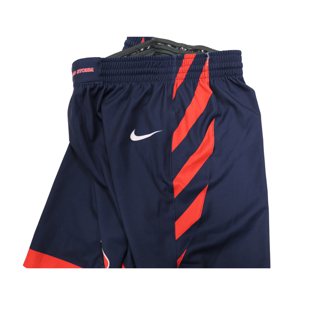St.John's Team Issued Navy Shorts SJ On Red Stripe 