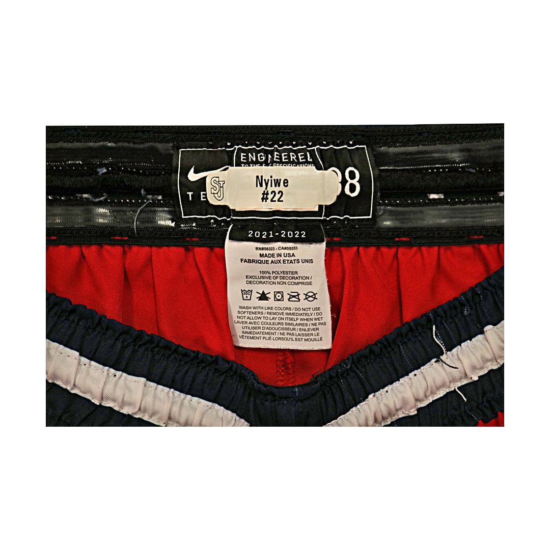 St. John's Team Issued Red Size 38 Shorts Nyiwe #22