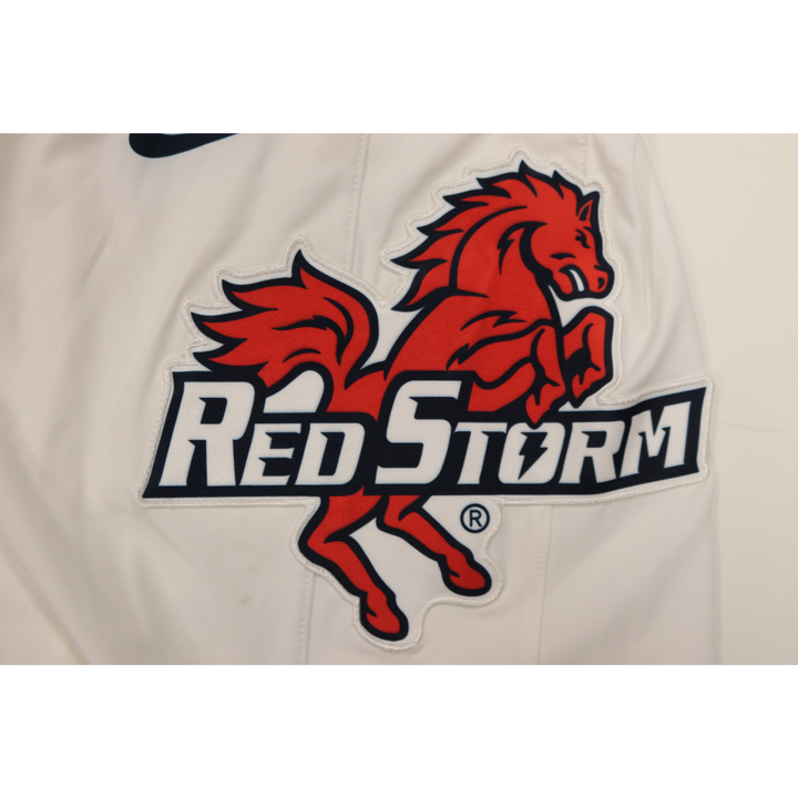 St. John's University Team Issued 22-23 White Retro Shorts Thunderbird Logo
