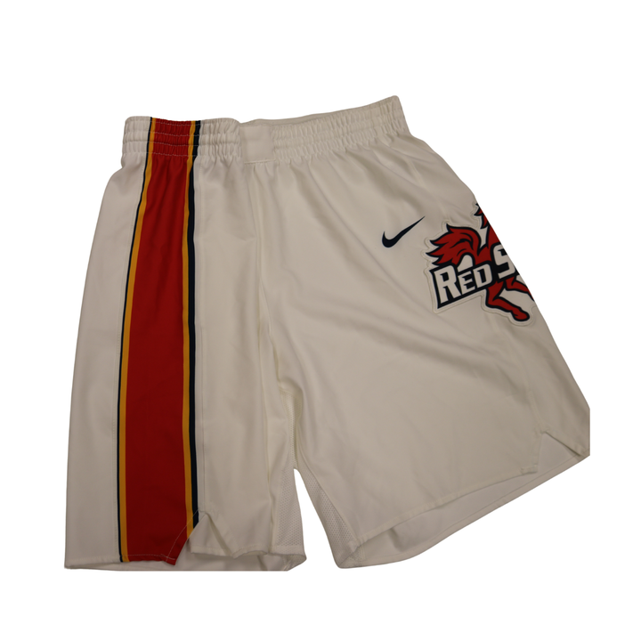 St. John's University Team Issued 22-23 White Retro Shorts Thunderbird Logo