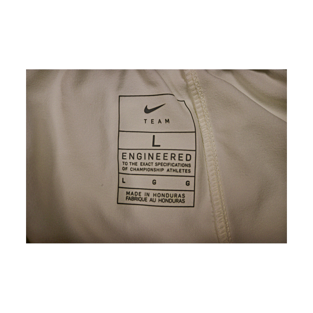 St. John's University Team Issued White Retro Shorts Thunderbird Logo