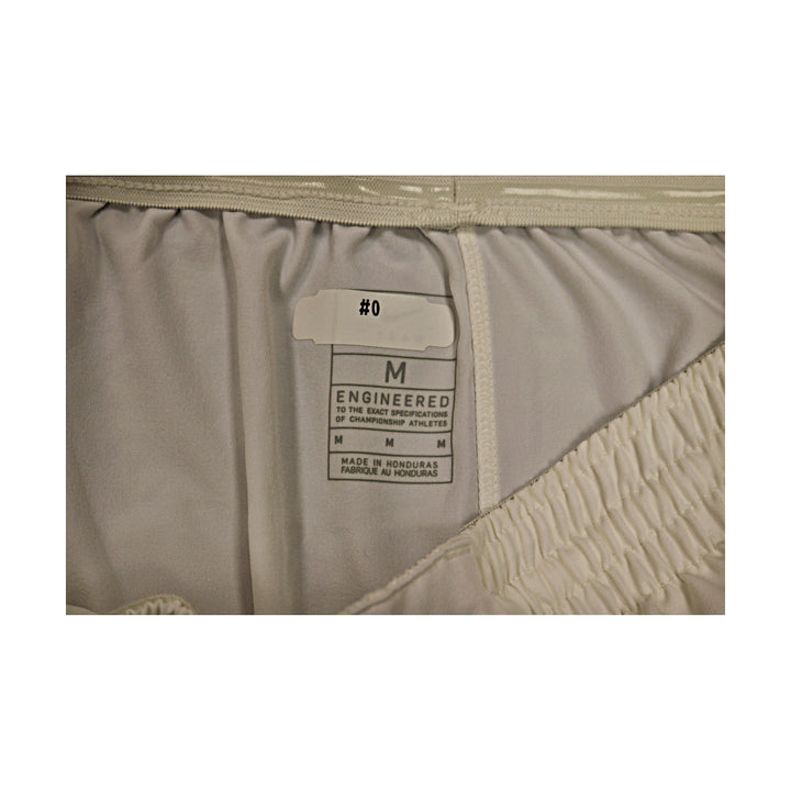 St. John's University Team Issued White Retro Shorts Thunderbird Logo #0