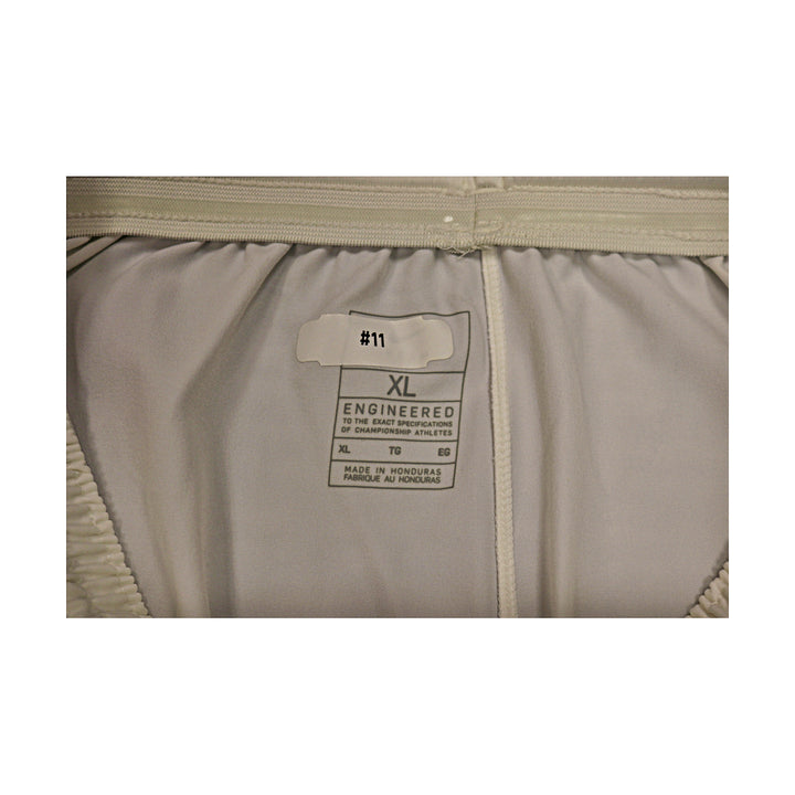 St. John's University Team Issued White Retro Shorts Thunderbird Logo #11