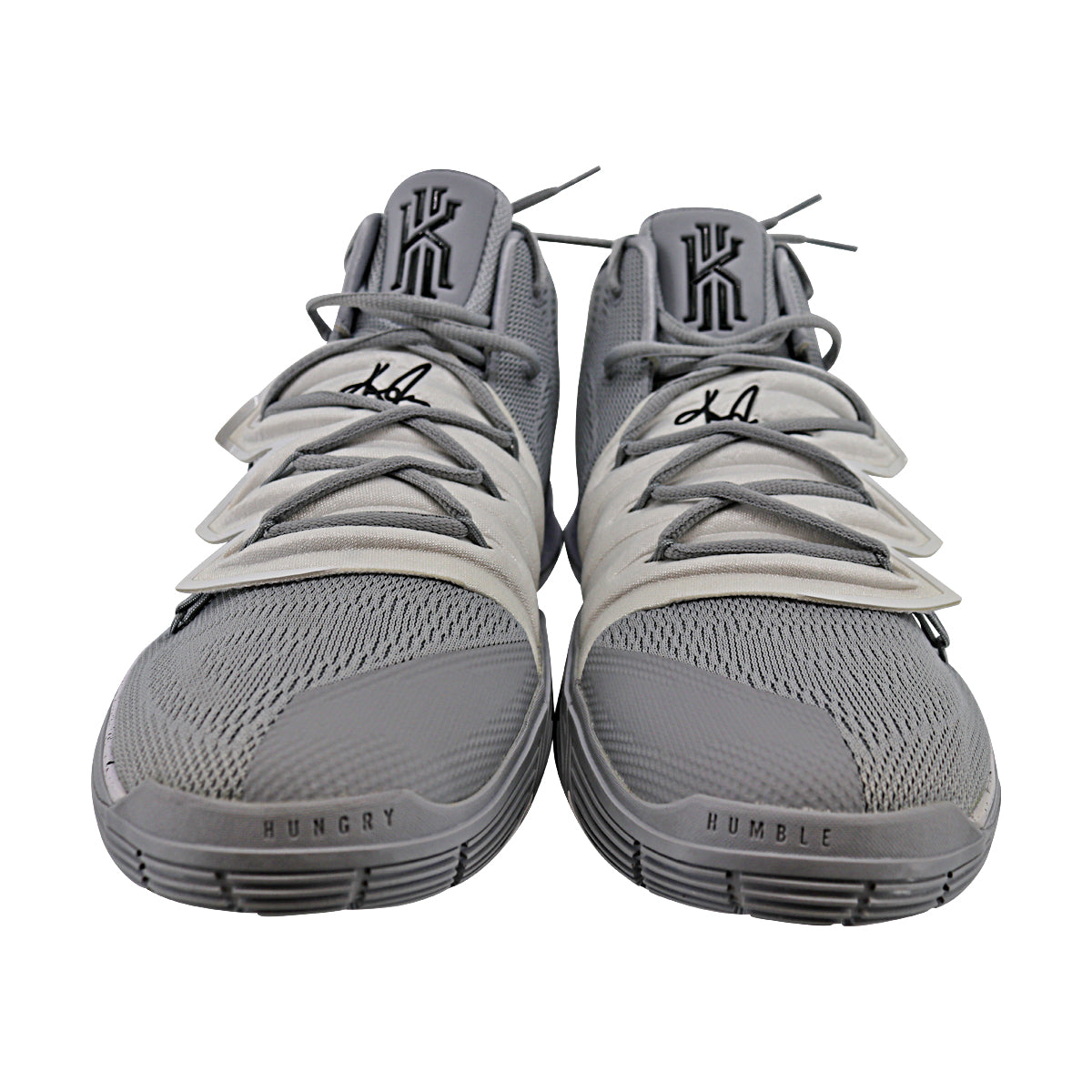 gray and white kyrie 5