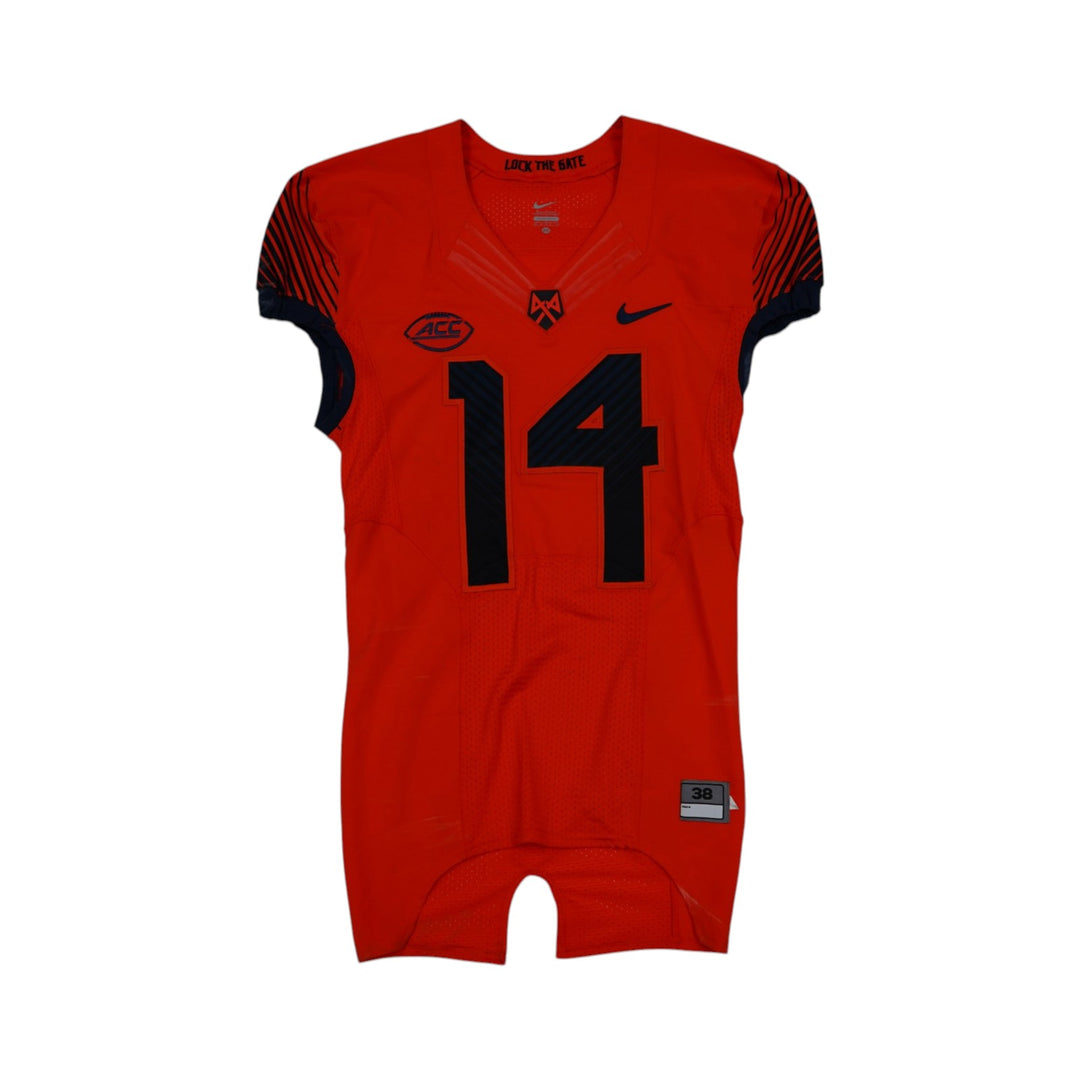 Syracuse University Game Issued #14 Home Orange Football Jersey Syracuse LOA