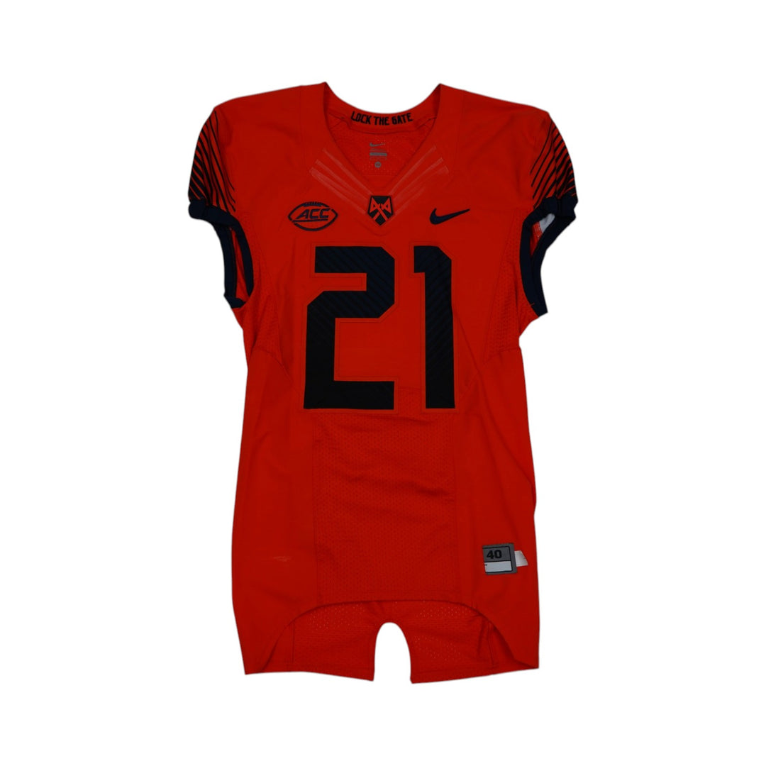 Syracuse University Game Issued #21 Home Orange Football Jersey Syracuse LOA