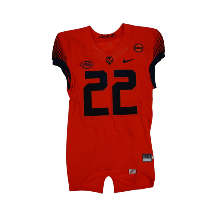 Syracuse University Game Issued #22 Home Orange Football Jersey Syracuse LOA