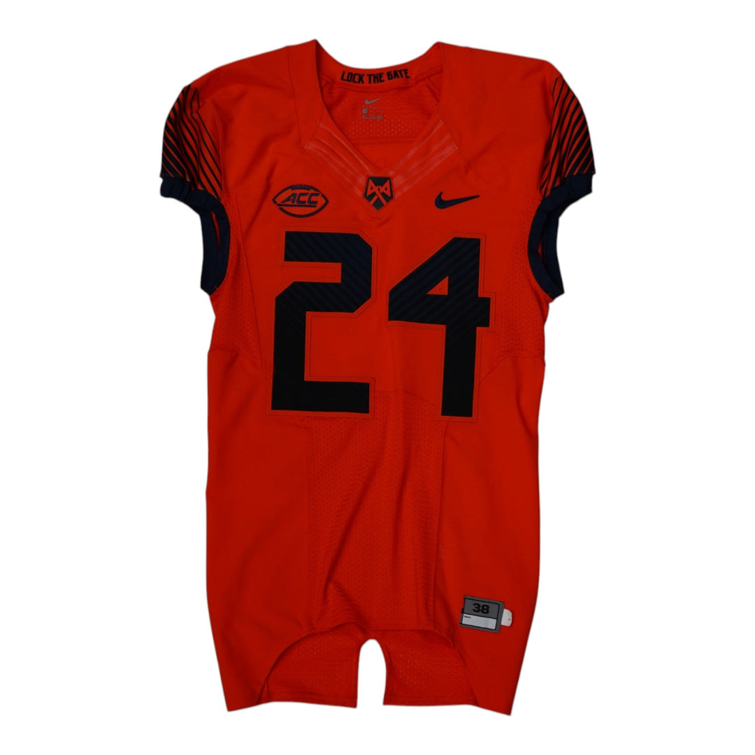 Syracuse University Game Issued #24 Home Orange Football Jersey Syracuse LOA