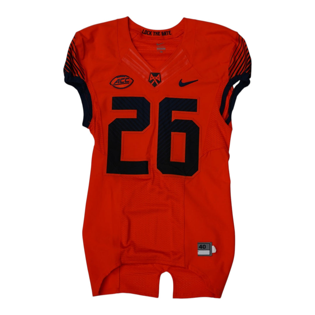 Syracuse University Game Issued #26 Home Orange Football Jersey Syracuse LOA