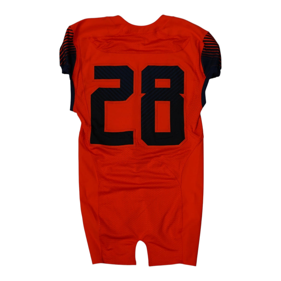 Syracuse University Game Issued #28 Home Orange Football Jersey Syracuse LOA