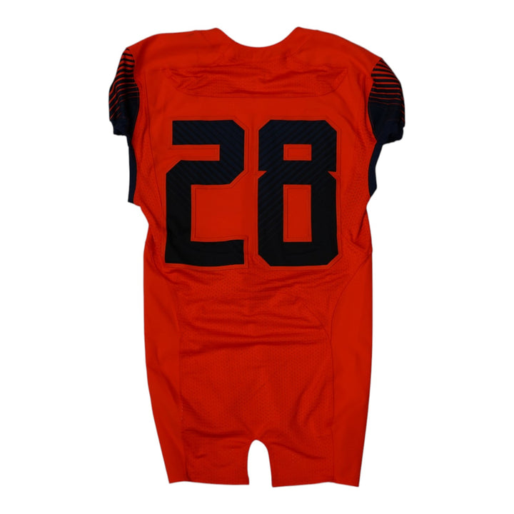 Syracuse University Game Issued #28 Home Orange Football Jersey Syracuse LOA