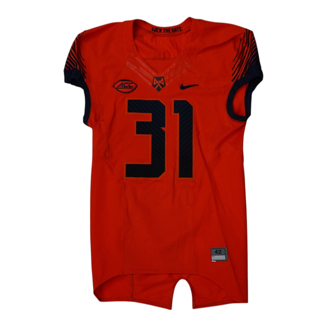 Syracuse University Game Issued #31 Home Orange Football Jersey Syracuse LOA