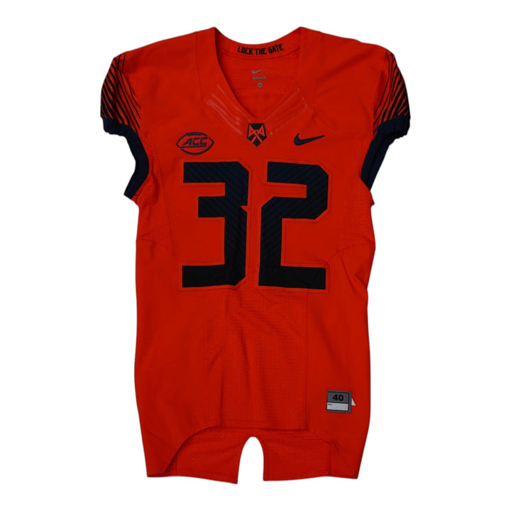 Syracuse University Game Issued #32 Home Orange Football Jersey Syracuse LOA