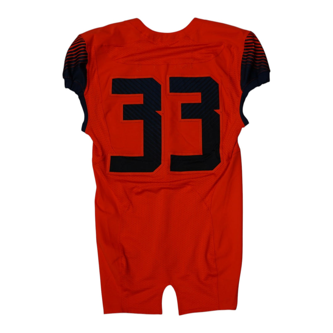Syracuse University Game Issued #33 Home Orange Football Jersey Syracuse LOA