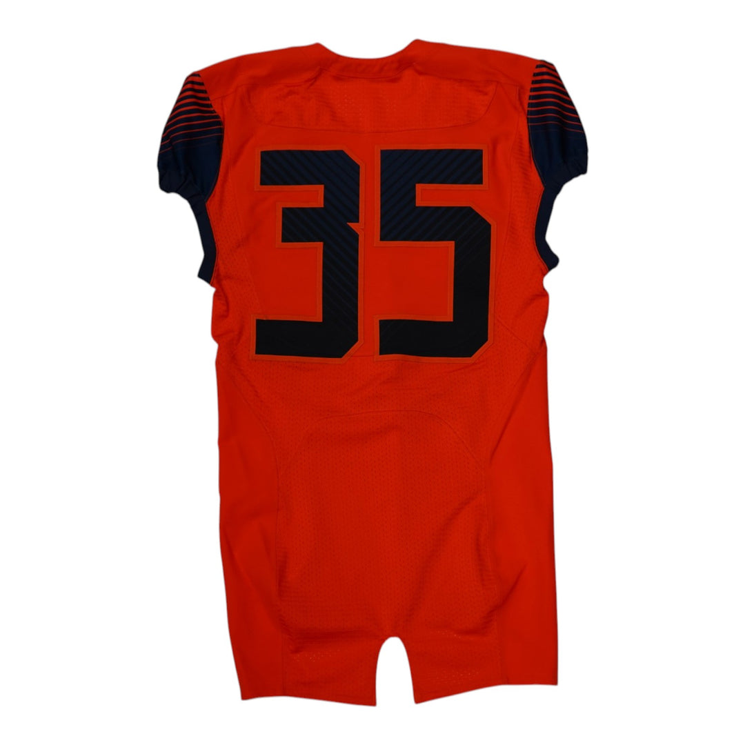 Syracuse University Game Issued #35 Home Orange Football Jersey Syracuse LOA