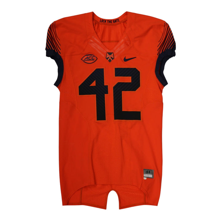 Syracuse University Game Issued #42 Home Orange Football Jersey Syracuse LOA