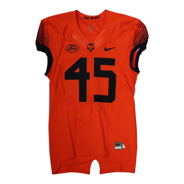 Syracuse University Game Issued #45 Home Orange Football Jersey Syracuse LOA