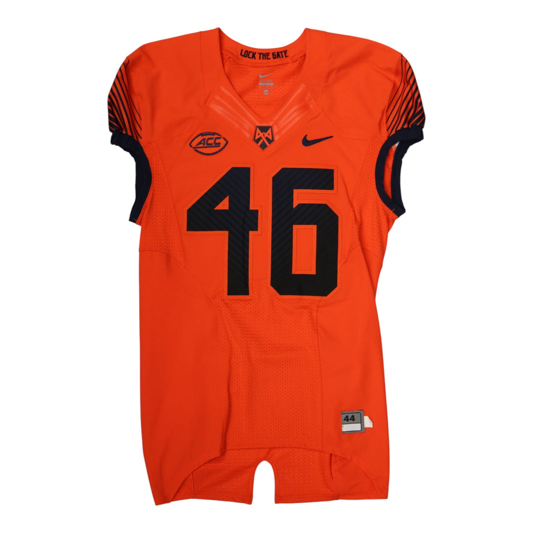 Syracuse University Game Issued #46 Home Orange Football Jersey Syracuse LOA