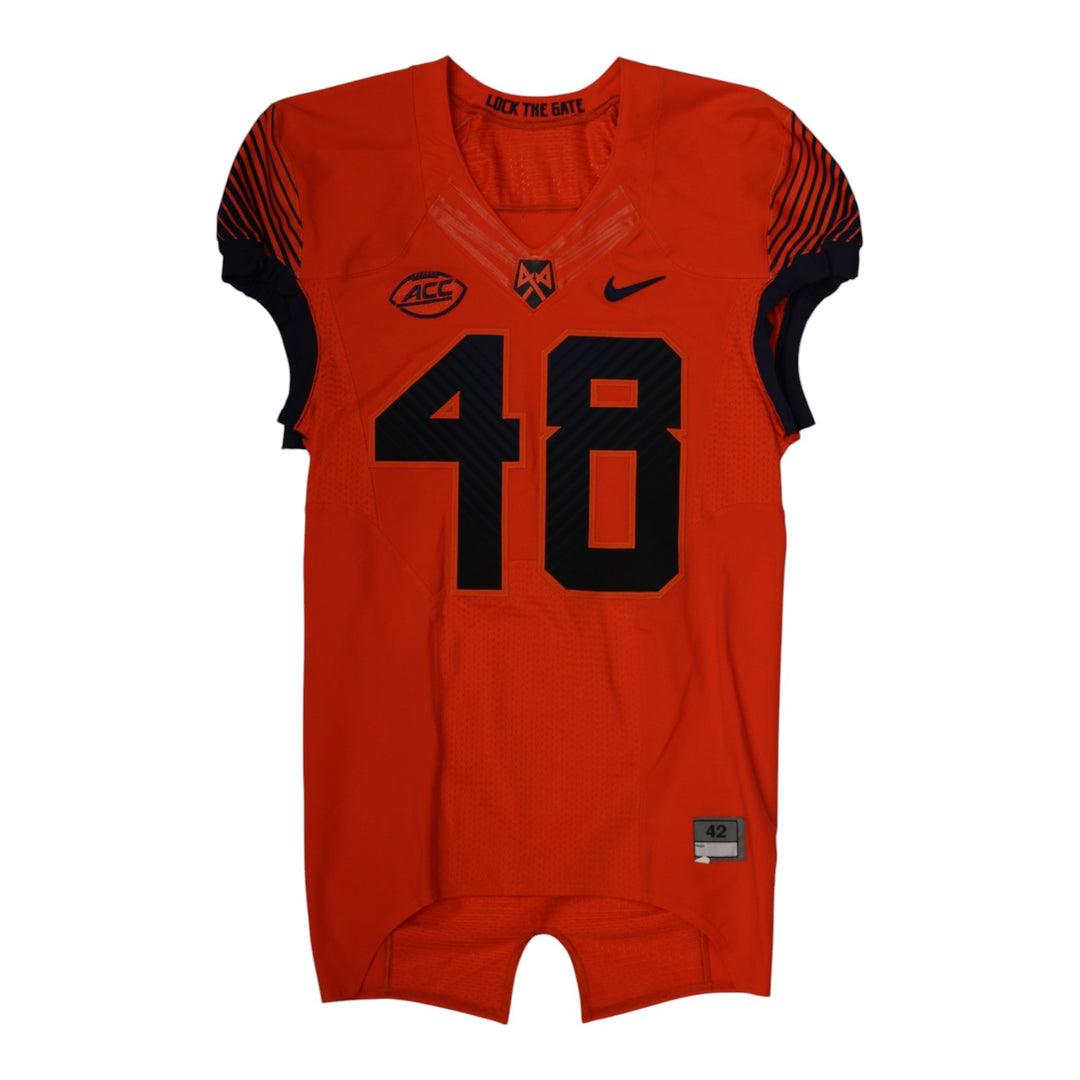 Syracuse University Game Issued #48 Home Orange Football Jersey Syracuse LOA
