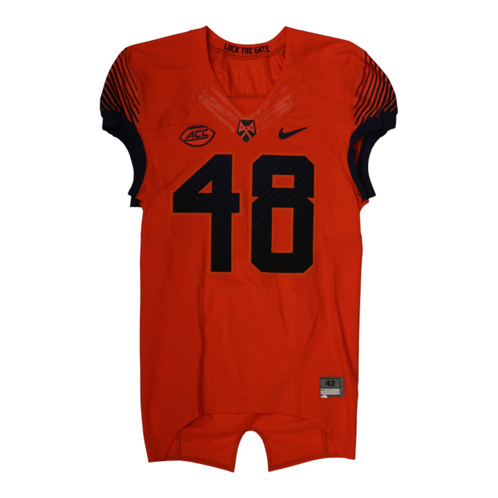 Syracuse University Game Issued #48 Home Orange Football Jersey Syracuse LOA