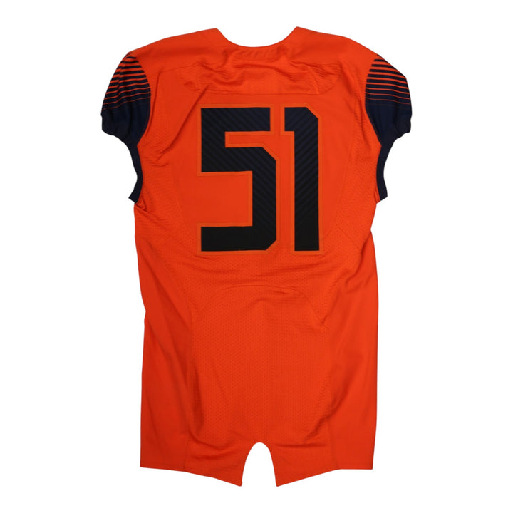Syracuse University Game Issued #51 Home Orange Football Jersey Syracuse LOA