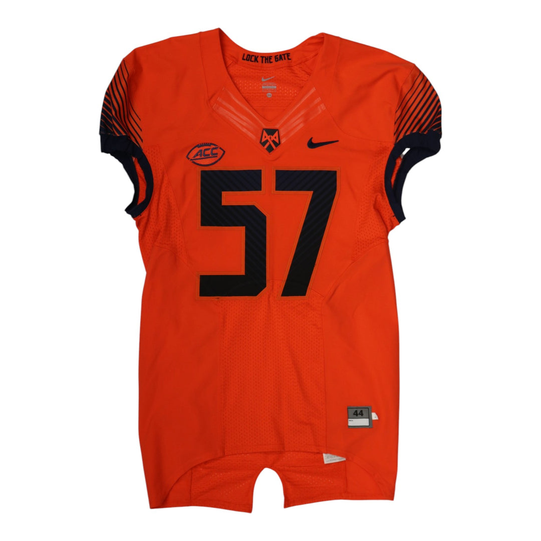 Syracuse University Game Issued #57 Home Orange Football Jersey Syracuse LOA