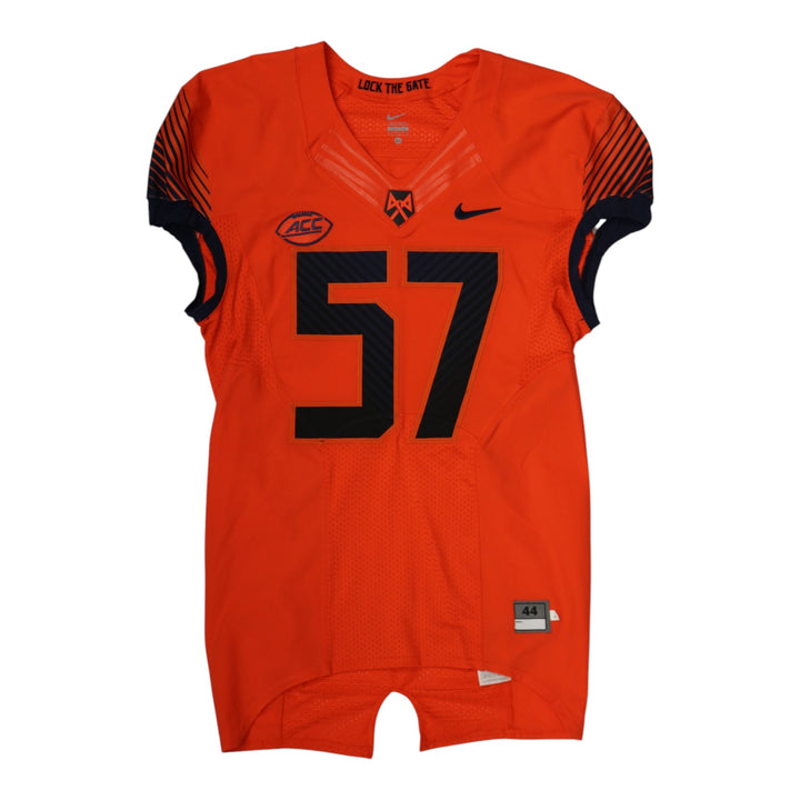 Syracuse University Game Issued #57 Home Orange Football Jersey Syracuse LOA