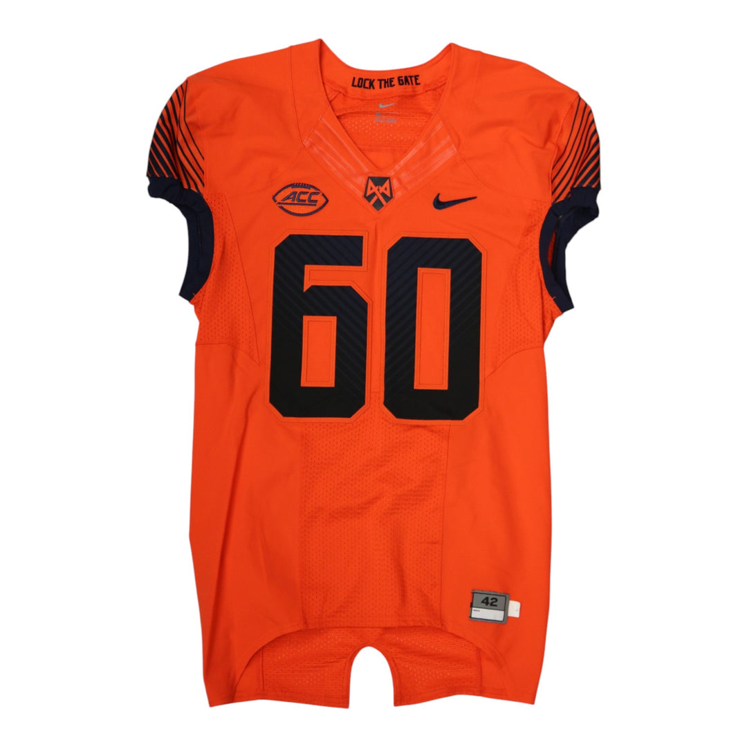 Syracuse University Game Issued #60 Home Orange Football Jersey Syracuse LOA
