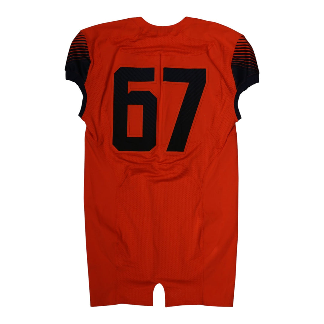 Syracuse University Game Issued #67 Home Orange Football Jersey Syracuse LOA