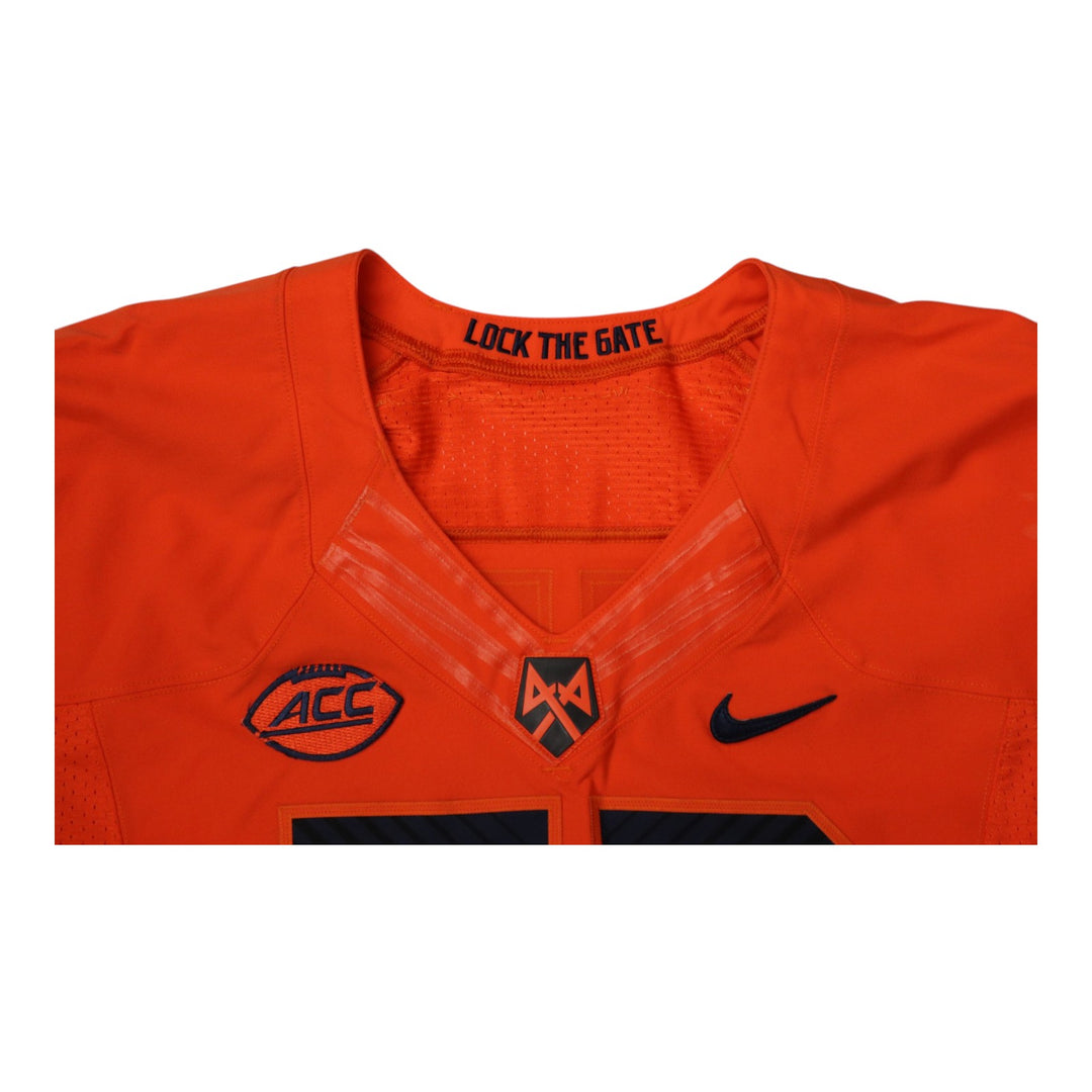 Syracuse University Game Issued #72 Home Orange Football Jersey Syracuse LOA