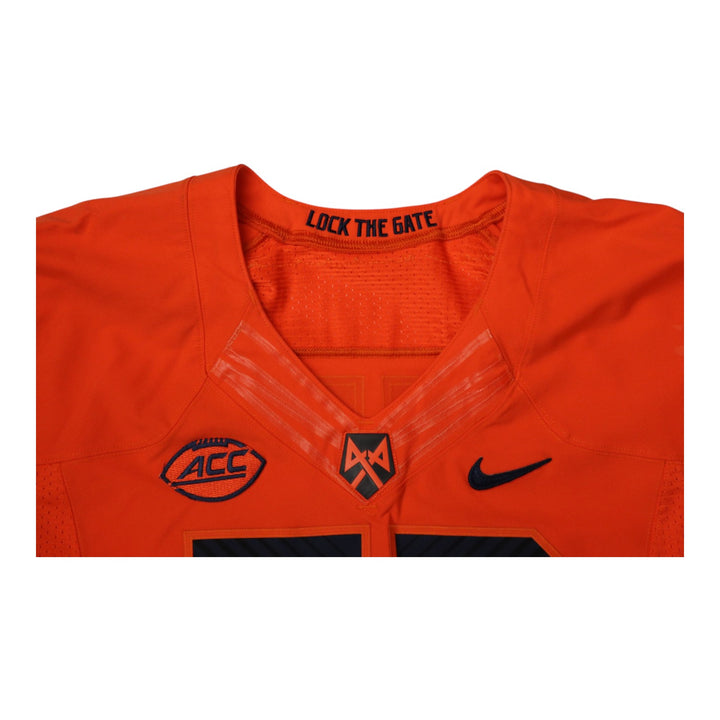 Syracuse University Game Issued #72 Home Orange Football Jersey Syracuse LOA