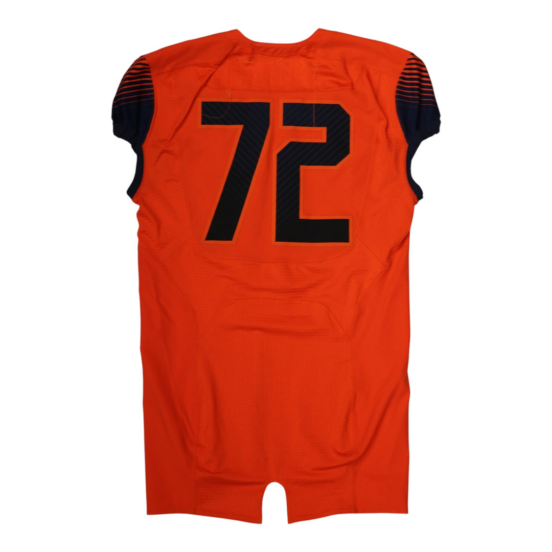 Syracuse University Game Issued #72 Home Orange Football Jersey Syracuse LOA